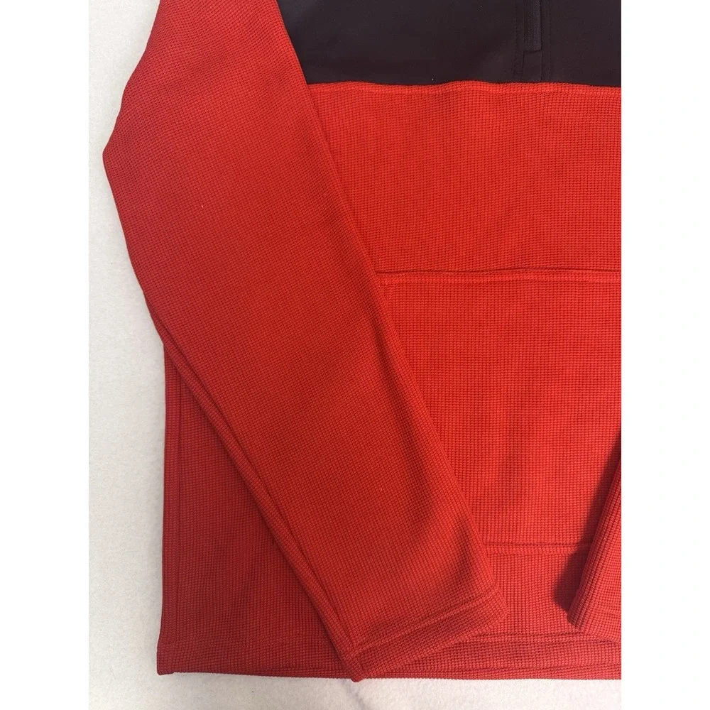 Spyder Men's 1/4 Zip Waffle Knit Hoodie Red/Black Performance Pullover Large NWT